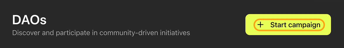 The “Start campaign” button